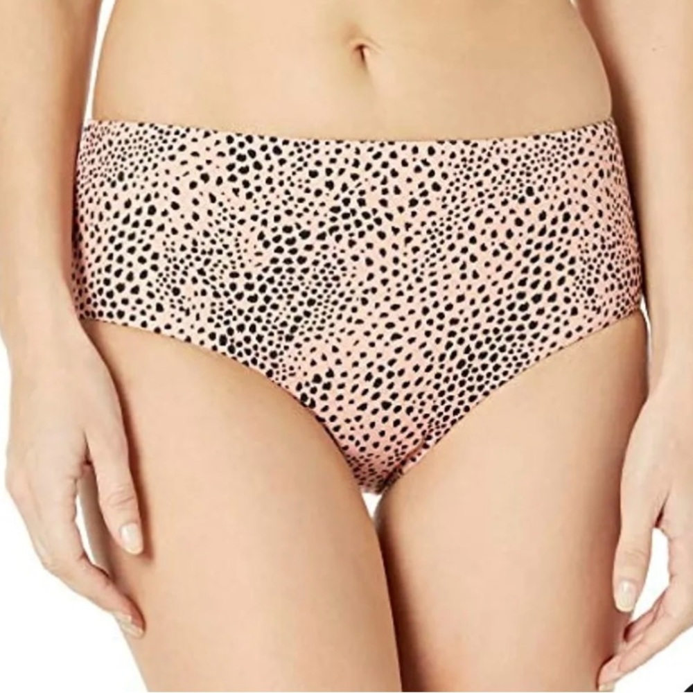 Seafolly Wide Side Retro Bikini Bottoms in Safari Spot Rose Sands NWT